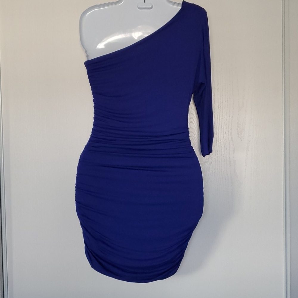Open Shoulder dress blueish/purple - Picture 2 of 8